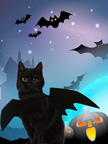 נוקנאק Halloween Dog Costume, Pet Bat Wings for Party Dress Up Funny Cool Costumes, Cosplay Apparel Outfit for Small Medium Large Dogs and Cats